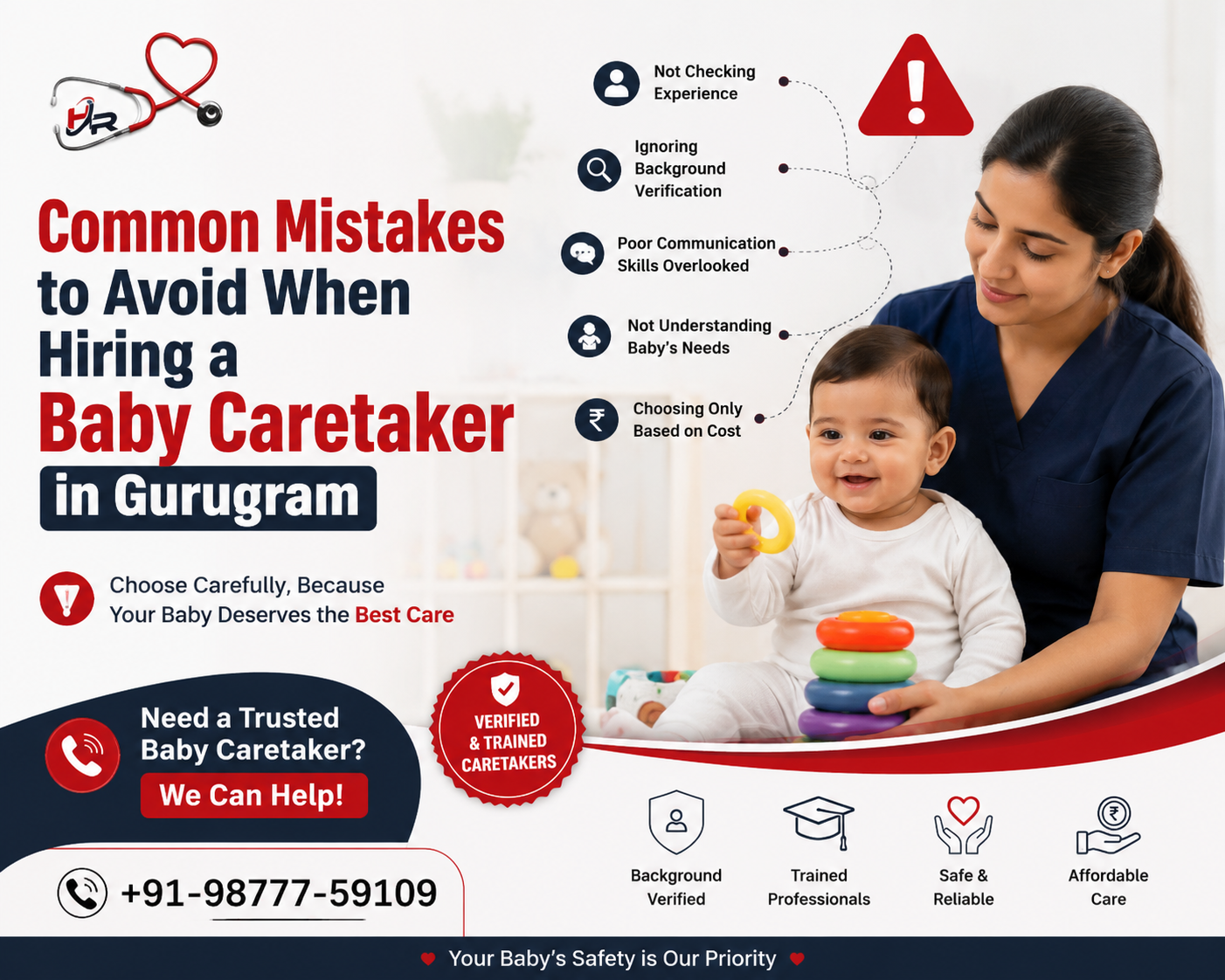Common Mistakes to Avoid When Hiring a Baby Caretaker in Gurugram